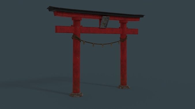 Torii Gate Low-poly 3D model