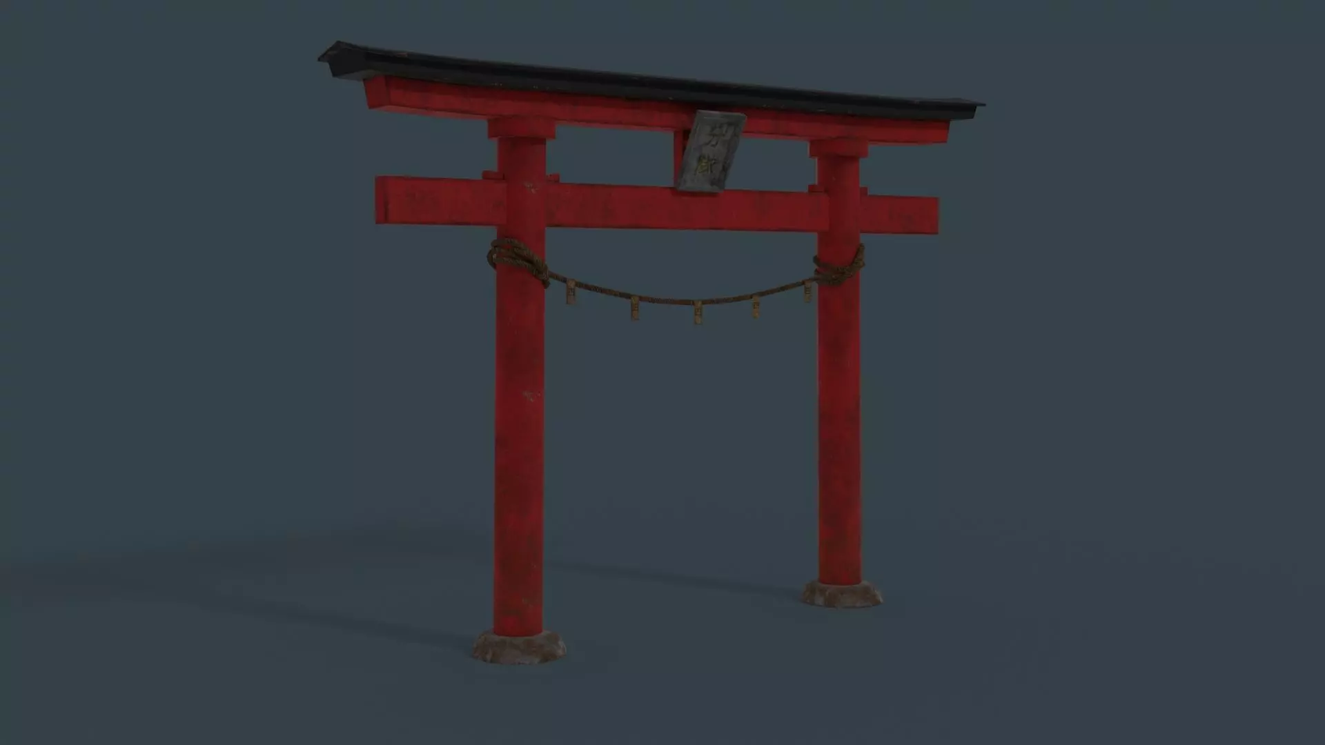 Torii Gate Low-poly 3D model_0