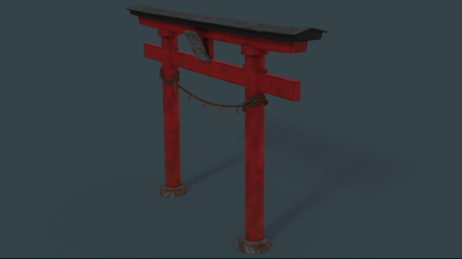 Torii Gate Low-poly 3D model_2