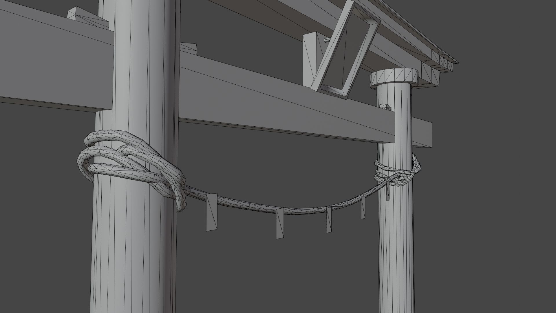 Torii Gate Low-poly 3D model_4