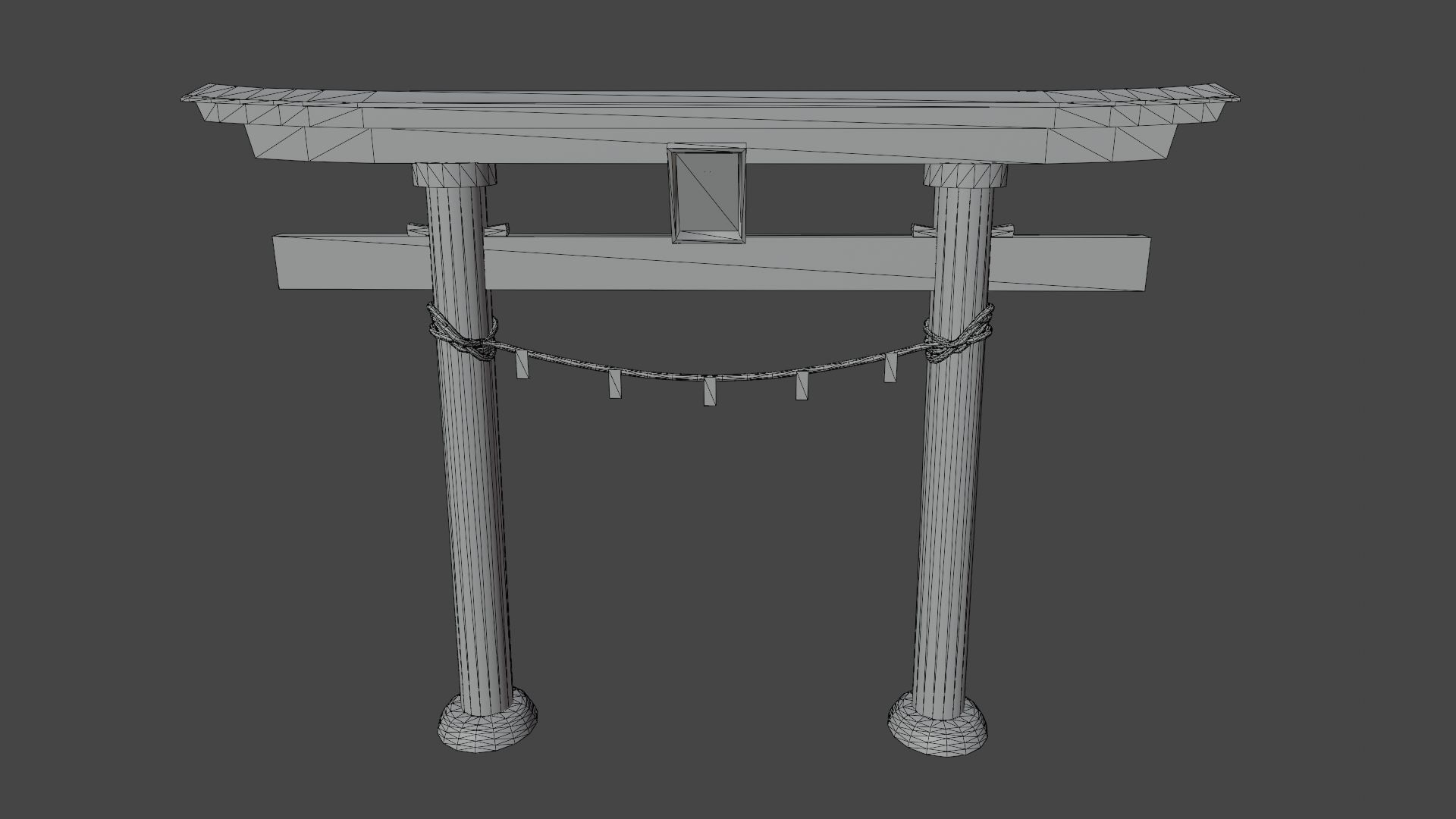 Torii Gate Low-poly 3D model_3