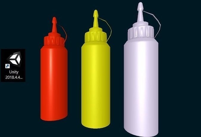 Sauce bottles Low-poly 3D model