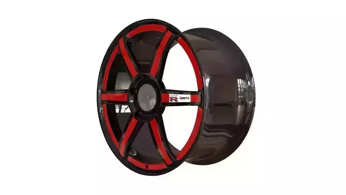 LLanta Deportiva Negra 3D Max