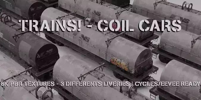 TRAINS Coil cars 3 liveries 3D model