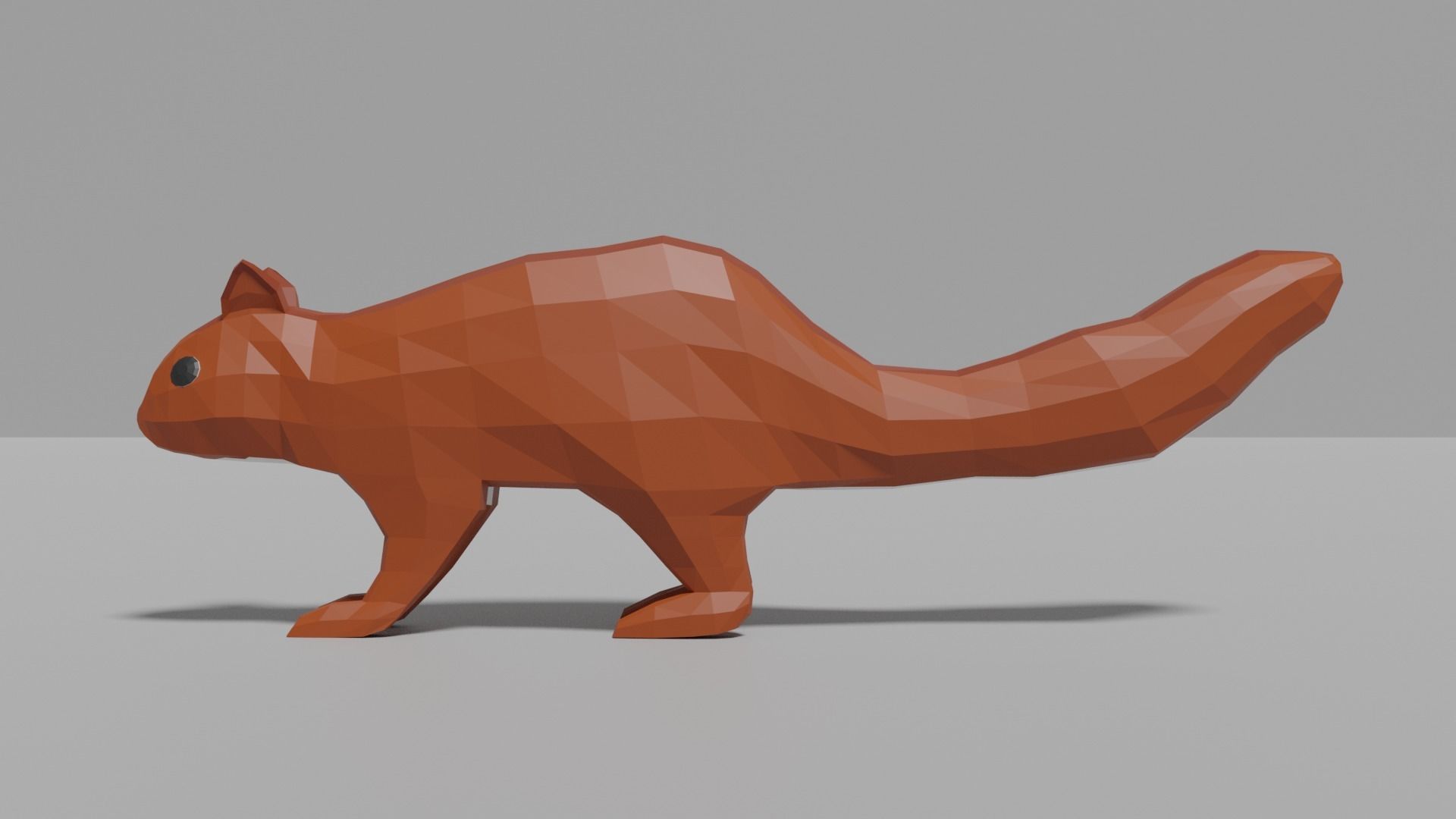 Cartoon Squirrel Low-poly 3D model_2