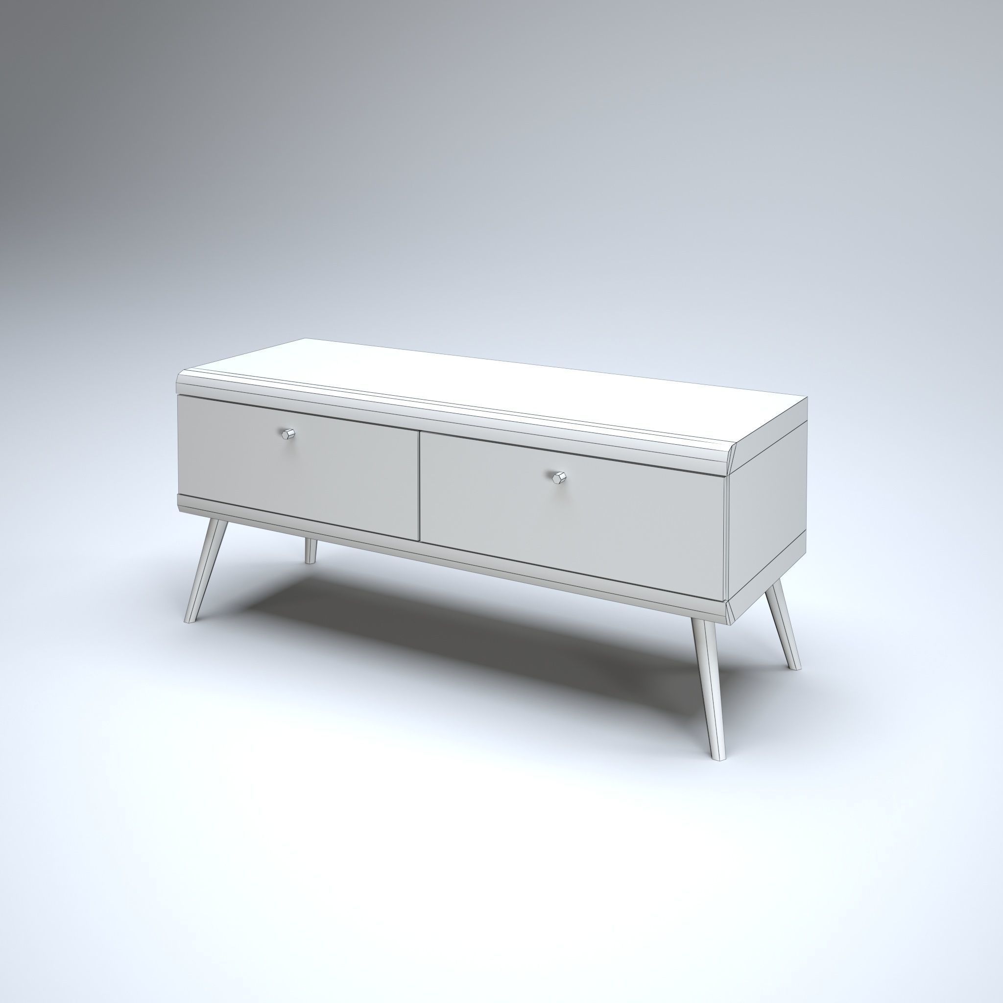 Modern Chest of Drawers Low-poly 3D model_5