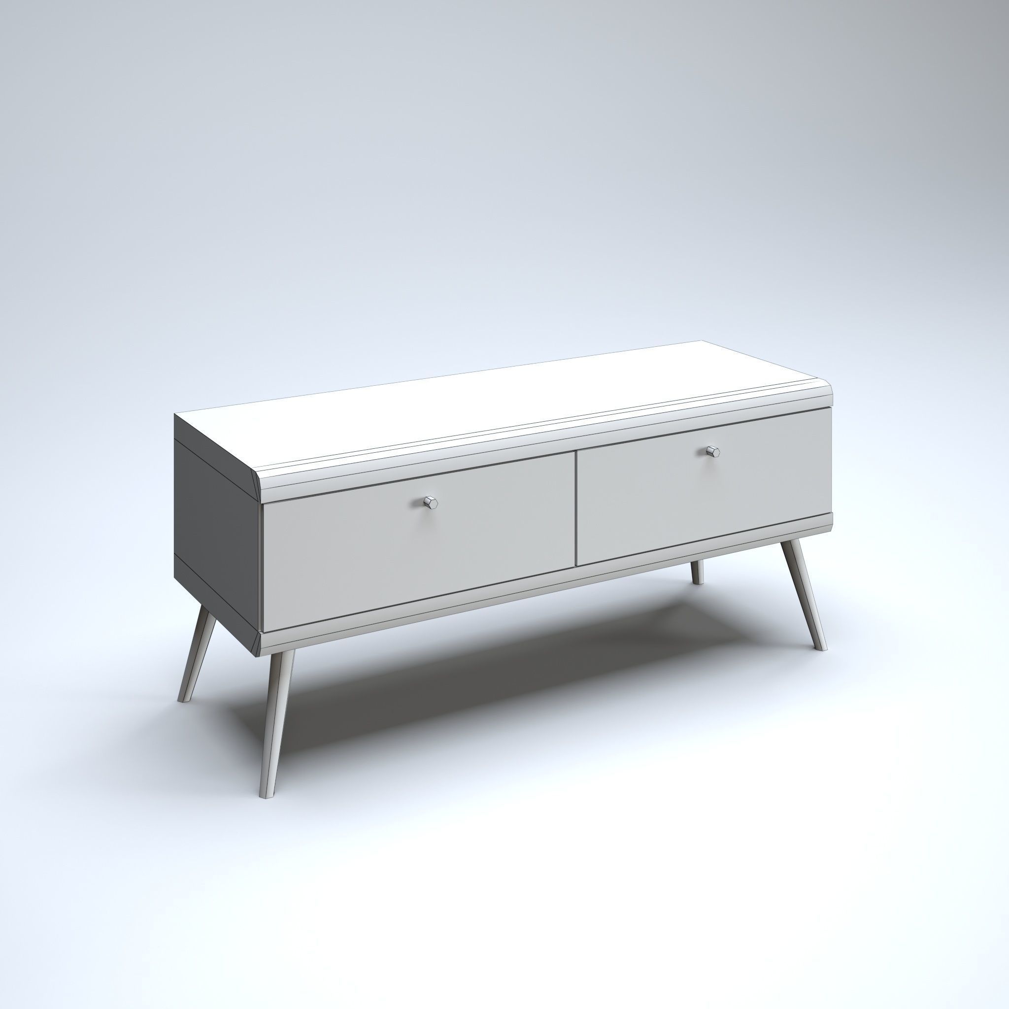 Modern Chest of Drawers Low-poly 3D model_7