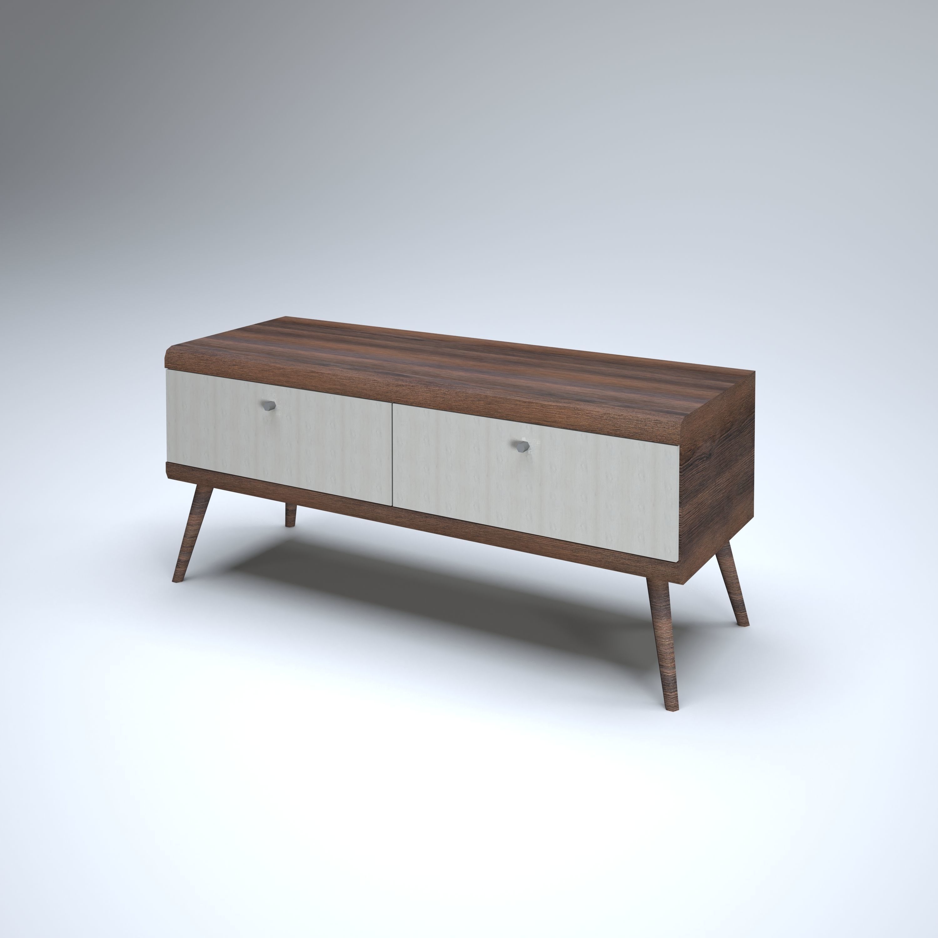 Modern Chest of Drawers Low-poly 3D model_2