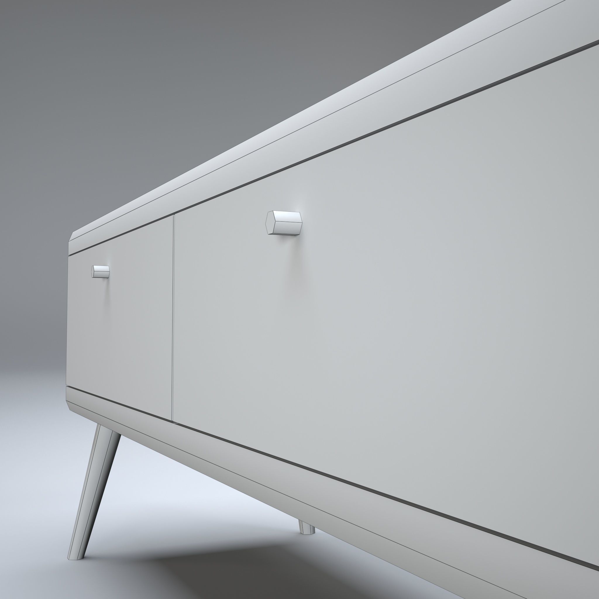 Modern Chest of Drawers Low-poly 3D model_9