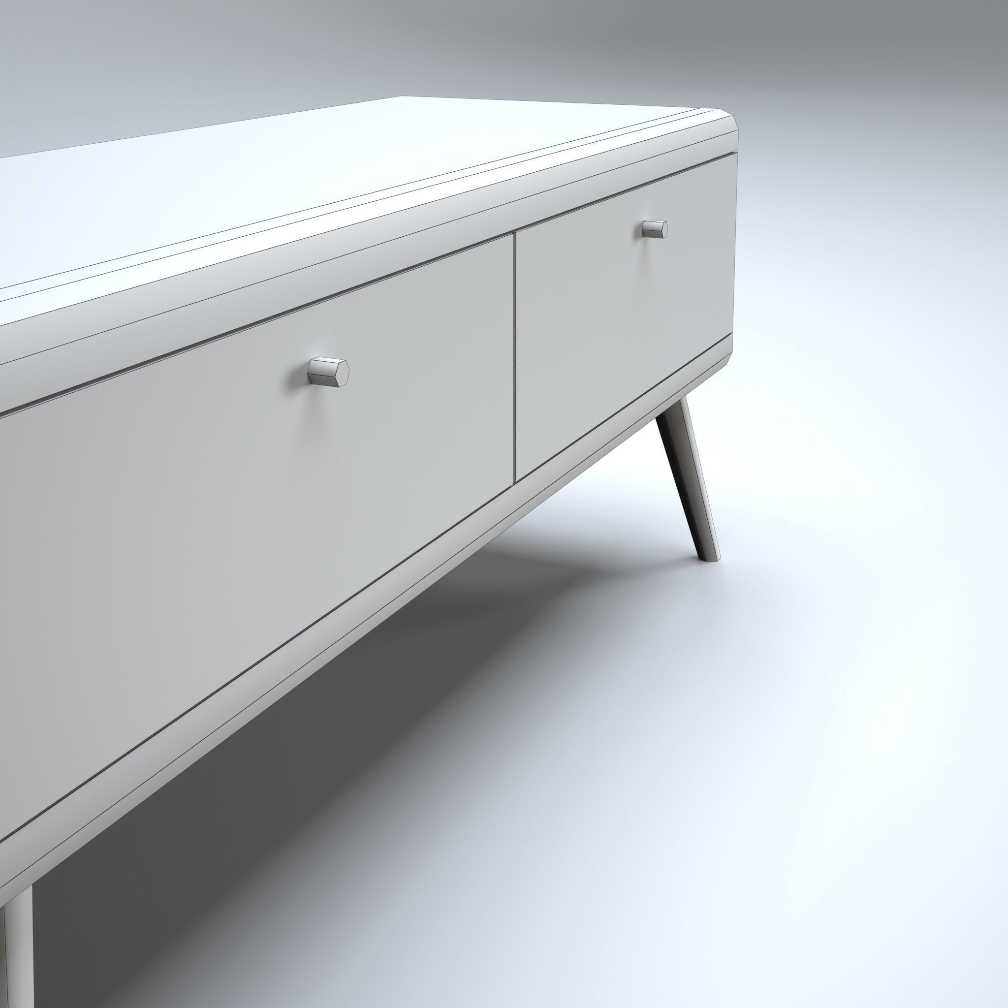 Modern Chest of Drawers Low-poly 3D model_8