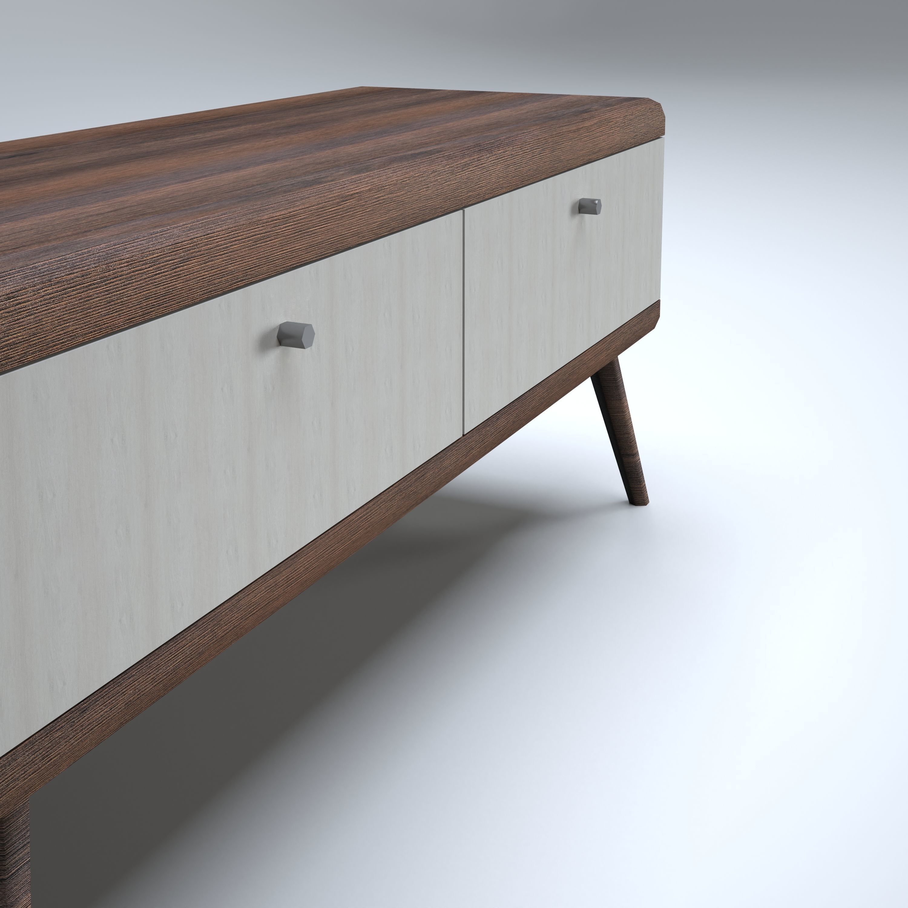 Modern Chest of Drawers Low-poly 3D model_6