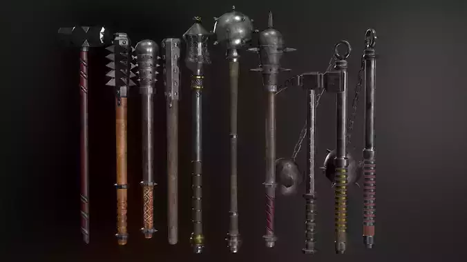 Medieval Weapons Mace Collection - 01 Low-poly 3D model