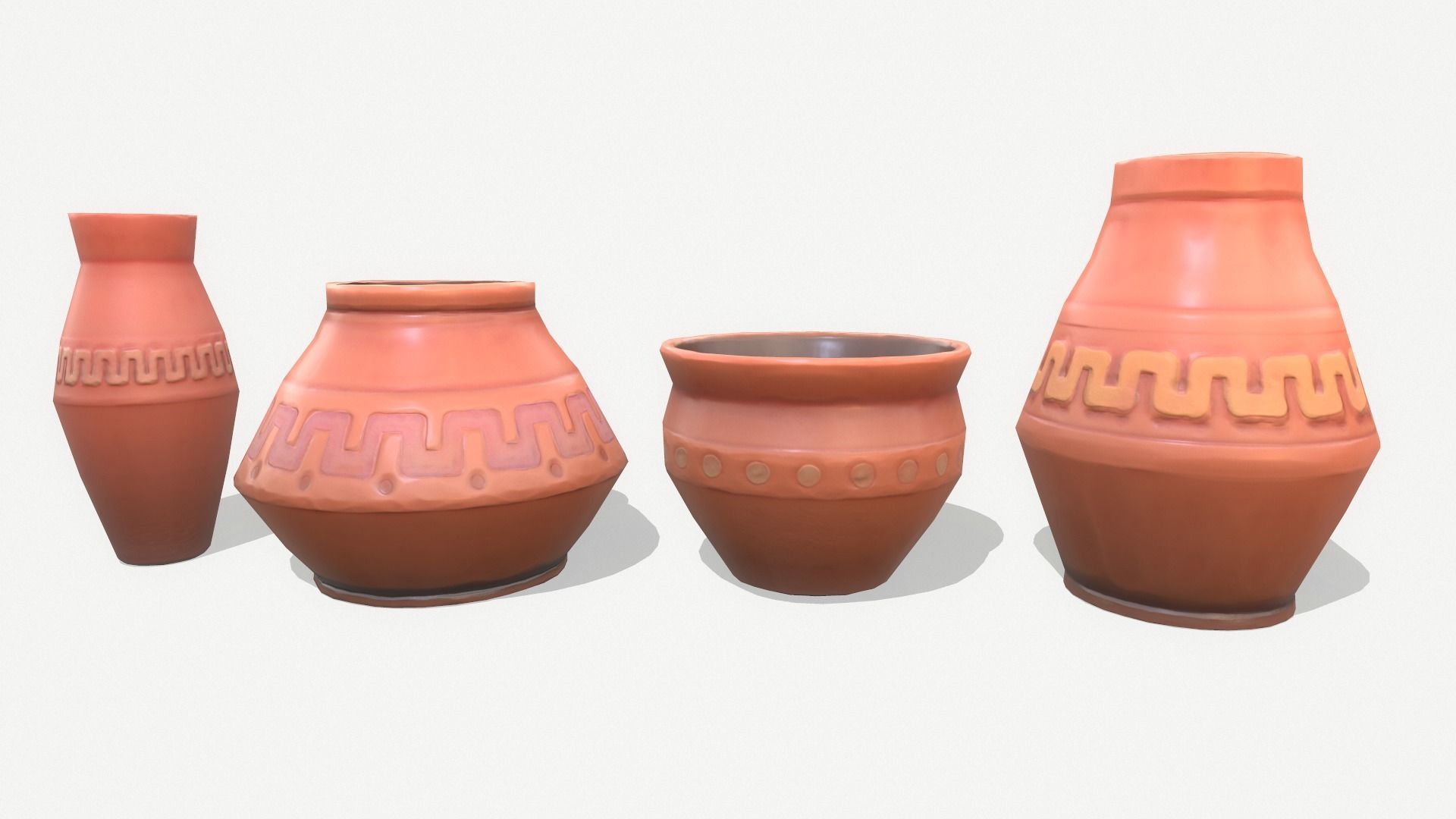 Vase Pack Low-poly 3D model_2