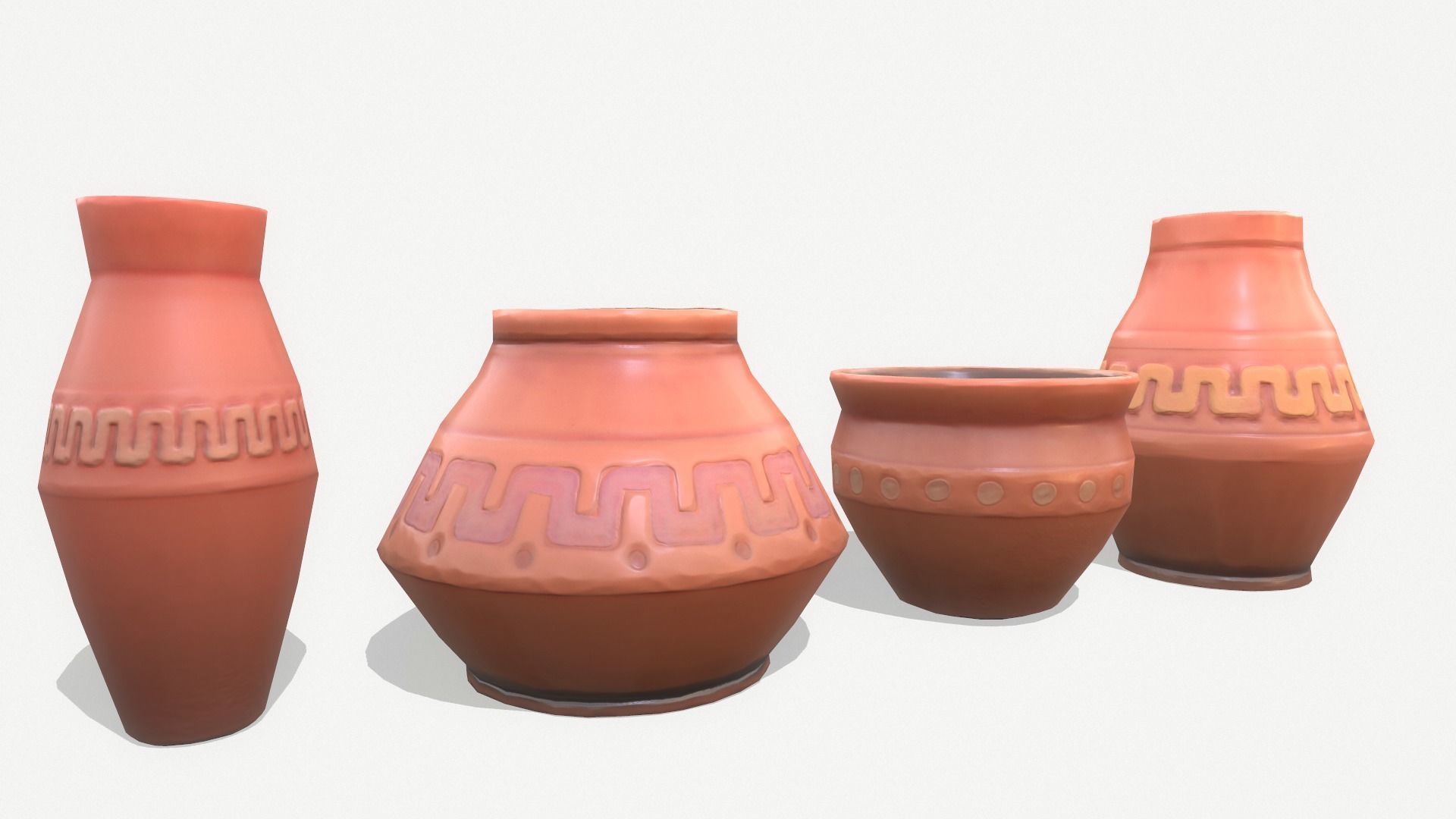 Vase Pack Low-poly 3D model_3