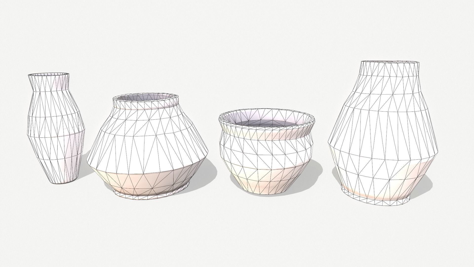 Vase Pack Low-poly 3D model_5