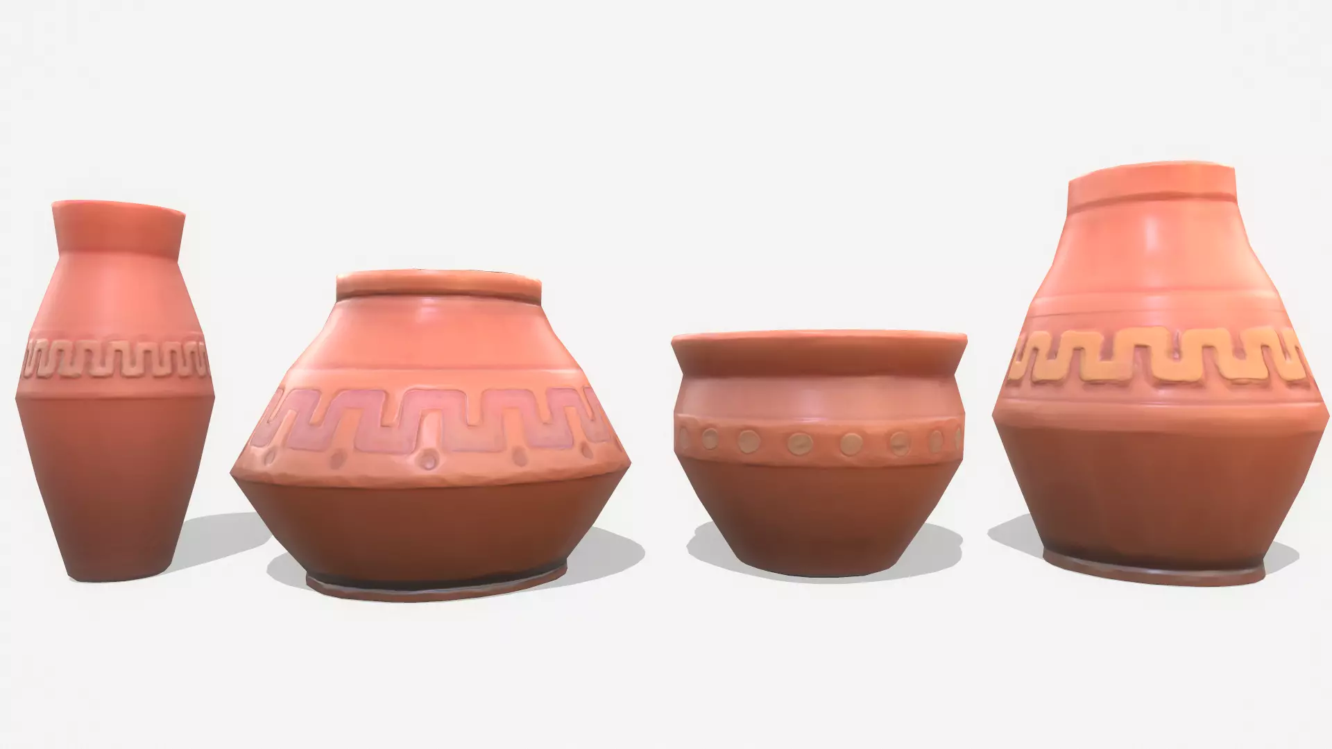 Vase Pack Low-poly 3D model_0