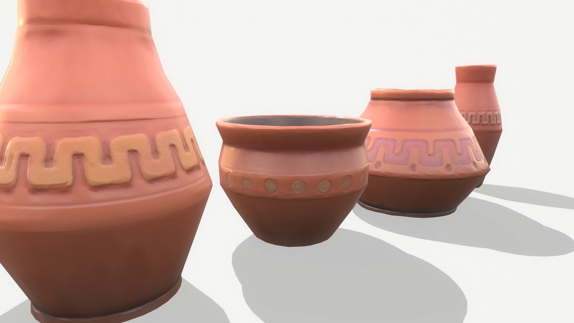 Vase Pack Low-poly 3D model_4