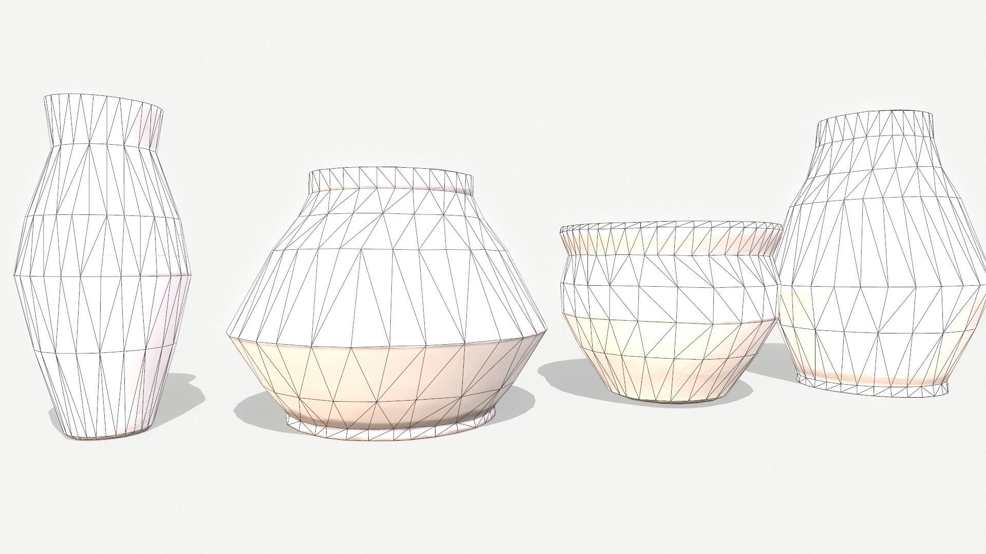 Vase Pack Low-poly 3D model_6