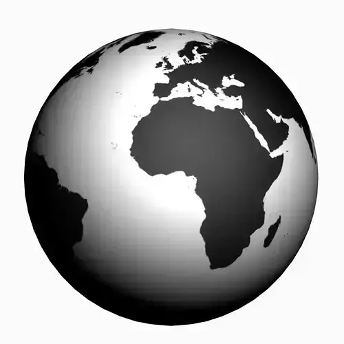 Earth globe of africa