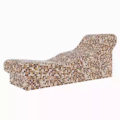 Hamam lounger tiled with mosaic tiles