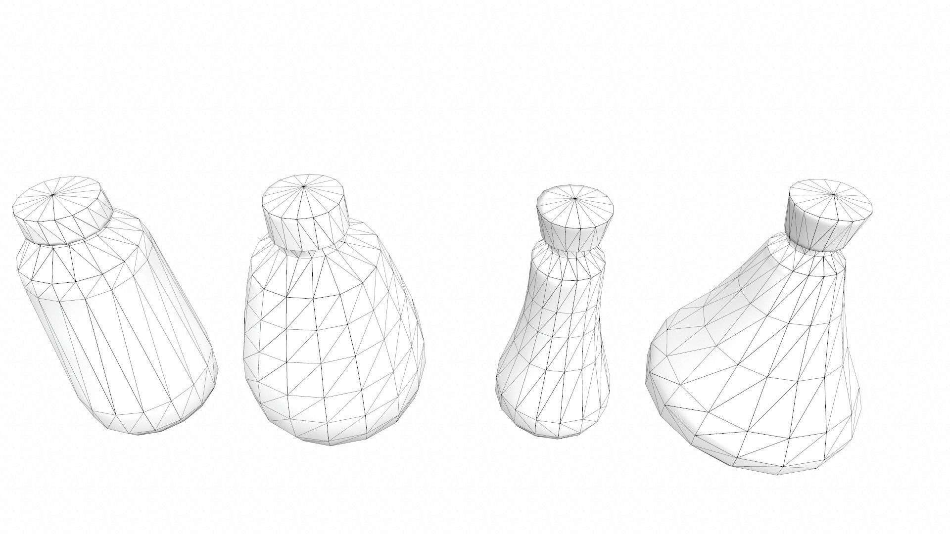 Stylized Bottle Pack Low-poly 3D model_6