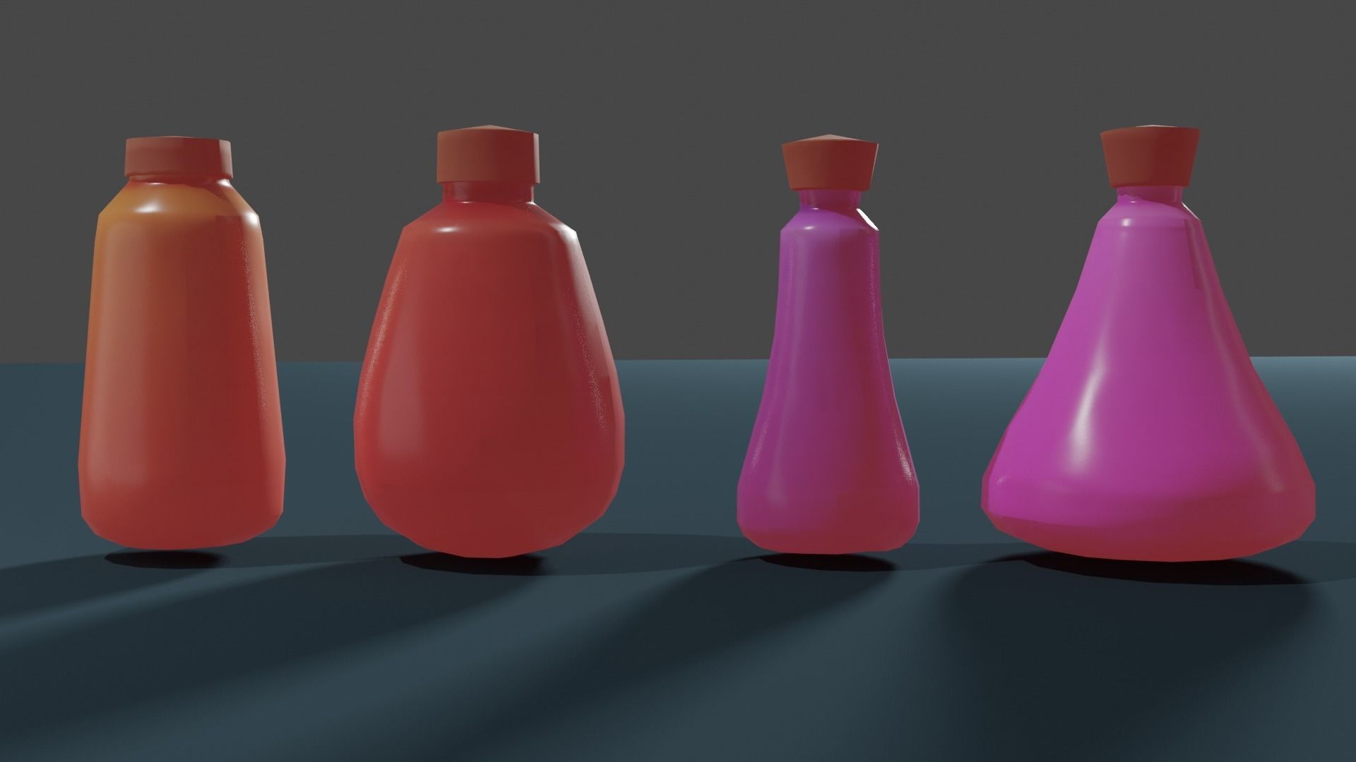 Stylized Bottle Pack Low-poly 3D model_4