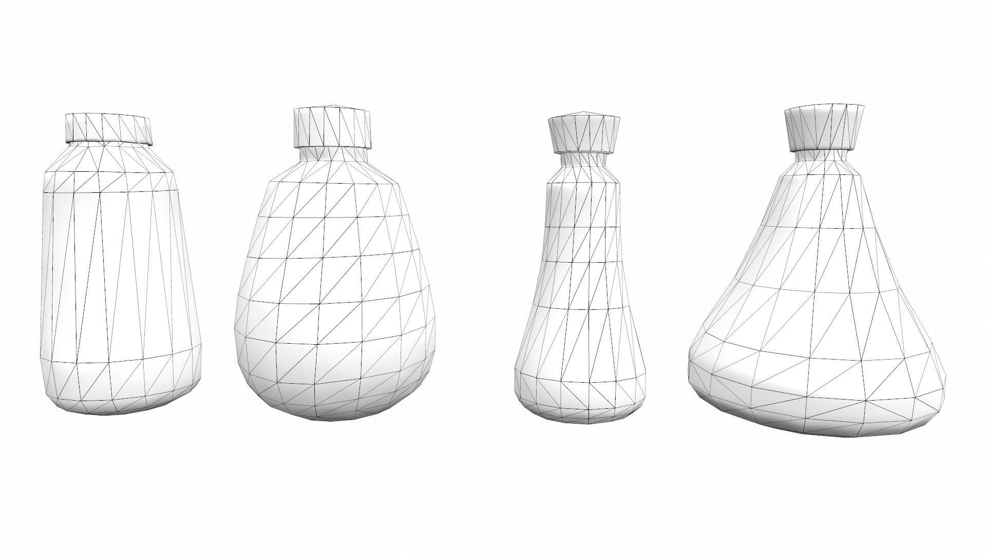 Stylized Bottle Pack Low-poly 3D model_5