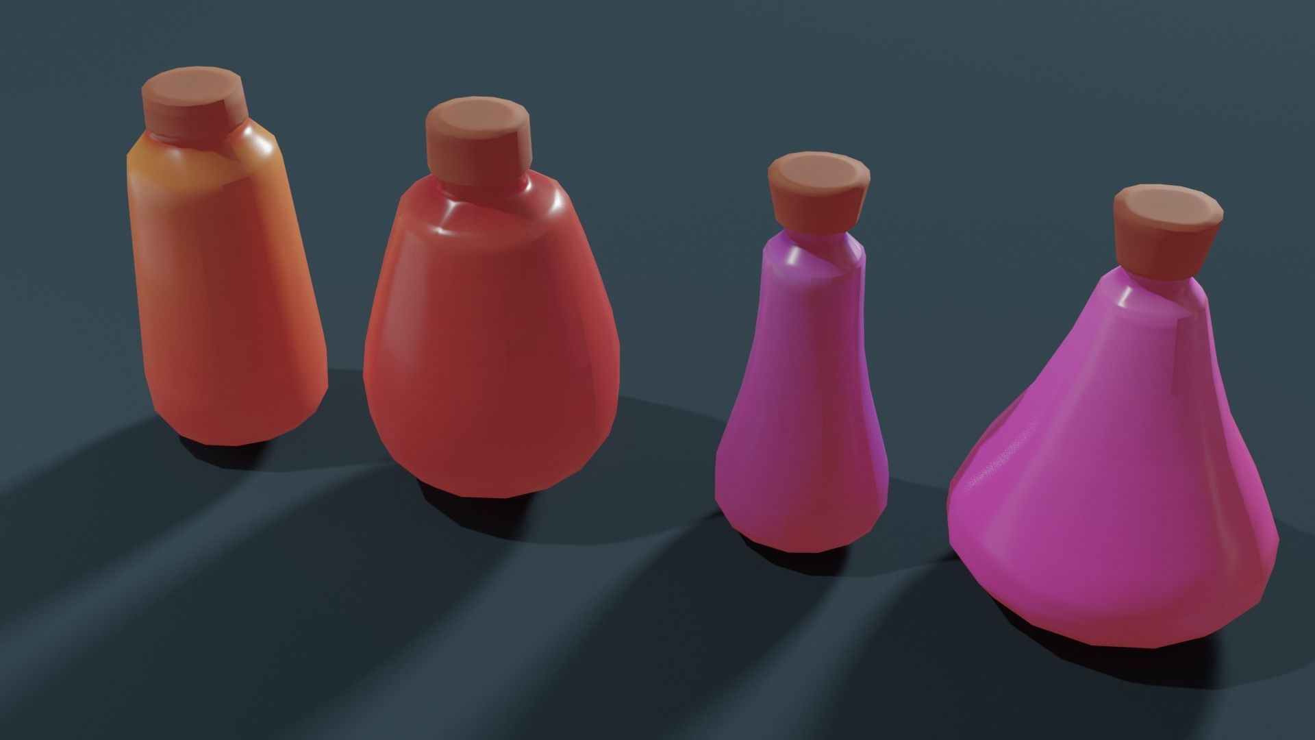 Stylized Bottle Pack Low-poly 3D model_3