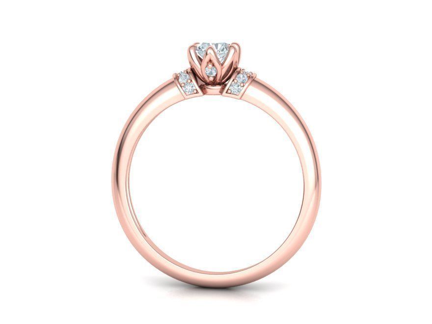 BEspoke design Classic Solitaire ring with 4mm stone 3dmodel  3D print model_24