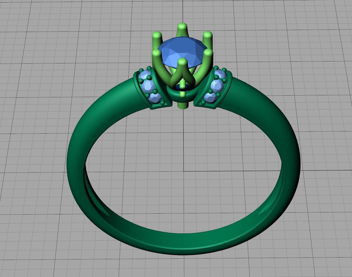 BEspoke design Classic Solitaire ring with 4mm stone 3dmodel  3D print model_10