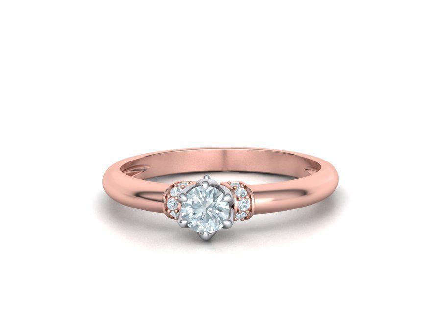 BEspoke design Classic Solitaire ring with 4mm stone 3dmodel  3D print model_18