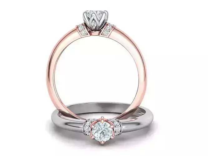 BEspoke design Classic Solitaire ring with 4mm stone 3dmodel  3D print model