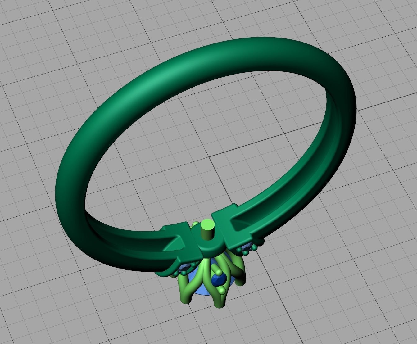 BEspoke design Classic Solitaire ring with 4mm stone 3dmodel  3D print model_11