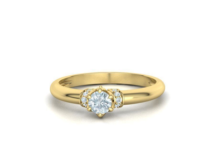 BEspoke design Classic Solitaire ring with 4mm stone 3dmodel  3D print model_20