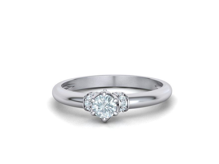 BEspoke design Classic Solitaire ring with 4mm stone 3dmodel  3D print model_16