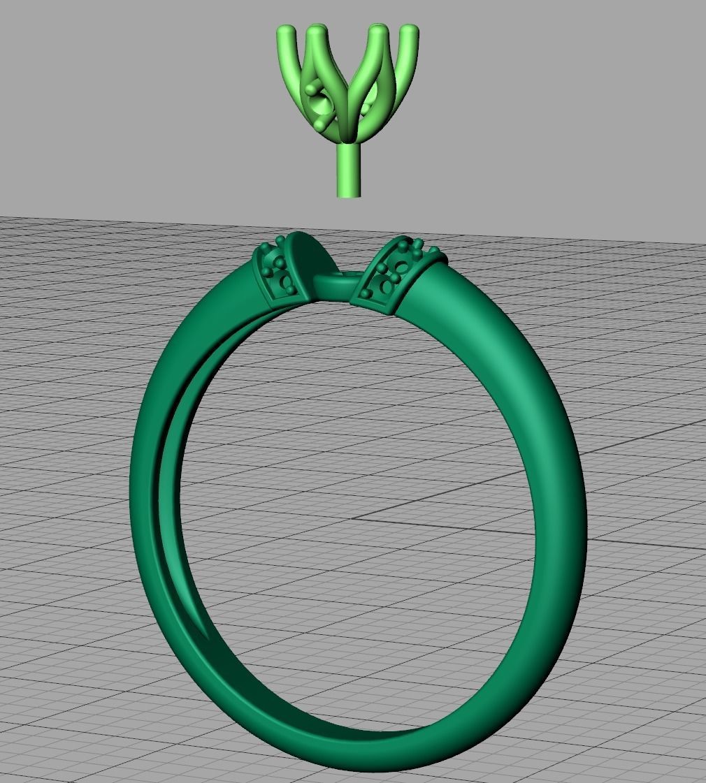 BEspoke design Classic Solitaire ring with 4mm stone 3dmodel  3D print model_12