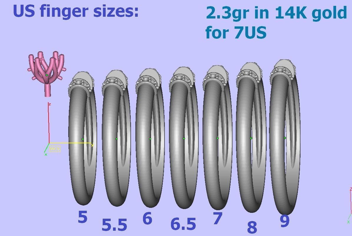 BEspoke design Classic Solitaire ring with 4mm stone 3dmodel  3D print model_8