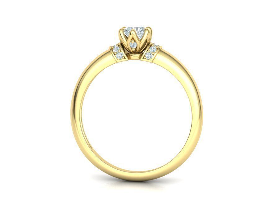BEspoke design Classic Solitaire ring with 4mm stone 3dmodel  3D print model_22
