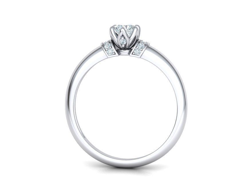 BEspoke design Classic Solitaire ring with 4mm stone 3dmodel  3D print model_23