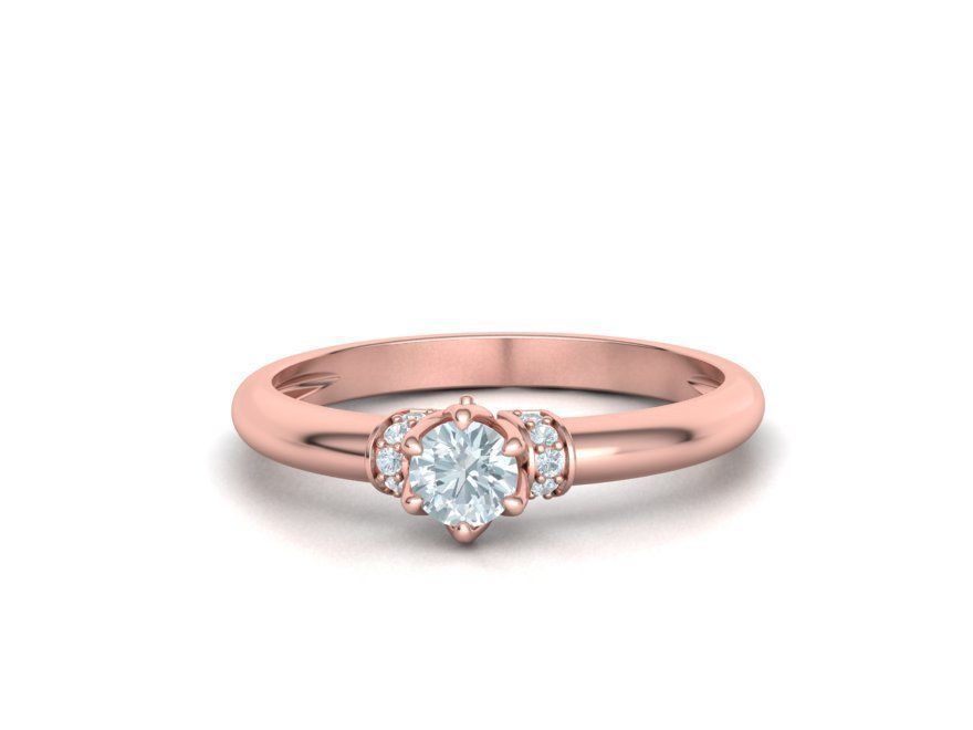 BEspoke design Classic Solitaire ring with 4mm stone 3dmodel  3D print model_17