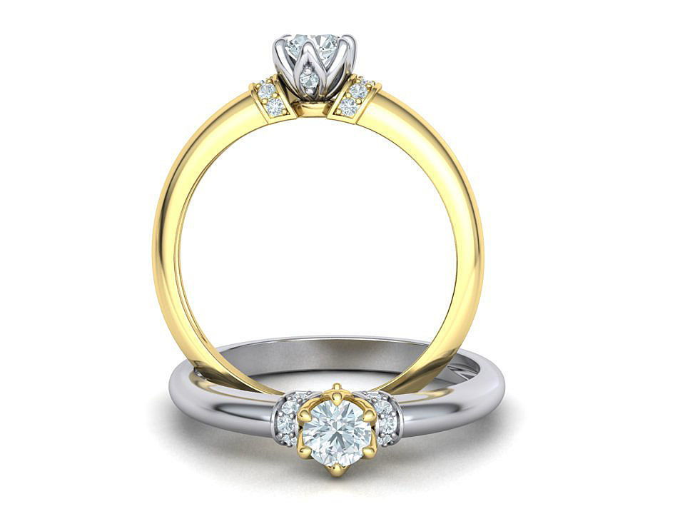 BEspoke design Classic Solitaire ring with 4mm stone 3dmodel  3D print model_1
