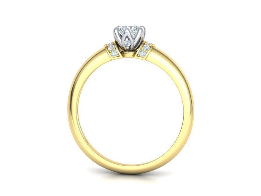 BEspoke design Classic Solitaire ring with 4mm stone 3dmodel  3D print model_21