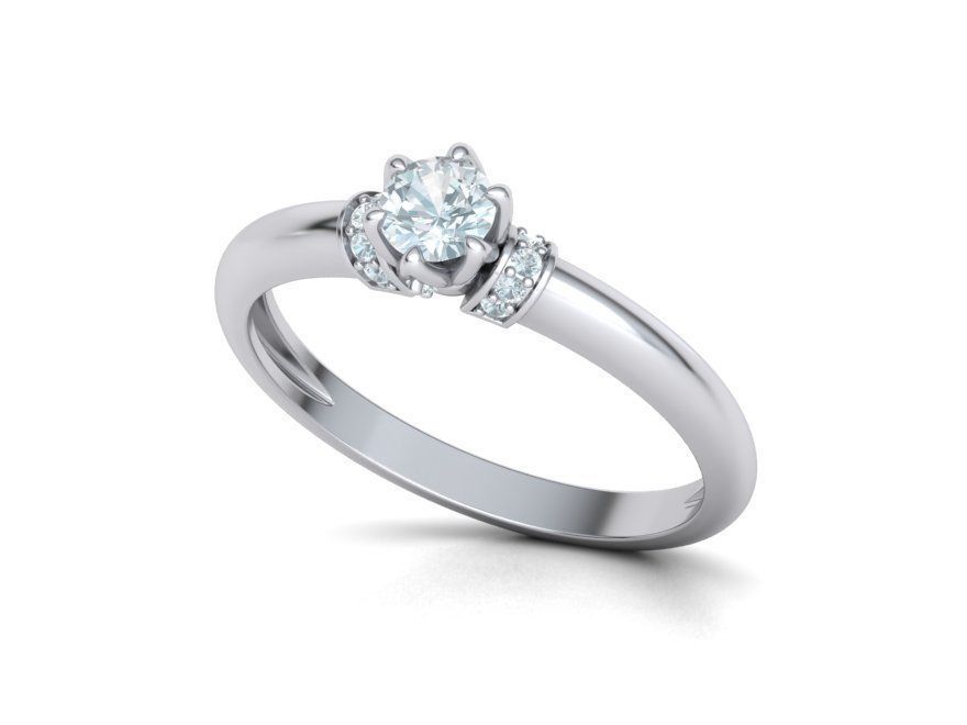BEspoke design Classic Solitaire ring with 4mm stone 3dmodel  3D print model_4