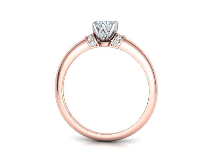 BEspoke design Classic Solitaire ring with 4mm stone 3dmodel  3D print model_25