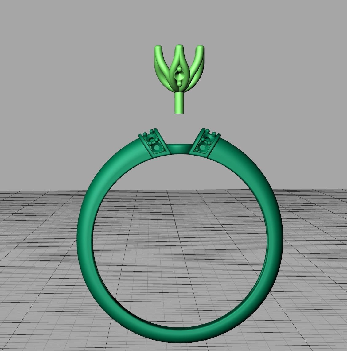 BEspoke design Classic Solitaire ring with 4mm stone 3dmodel  3D print model_13
