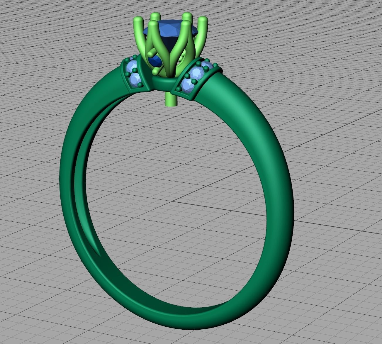 BEspoke design Classic Solitaire ring with 4mm stone 3dmodel  3D print model_9