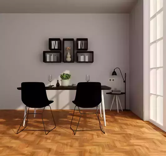 Interior  furnitures lampshade corner table Low-poly 3D model