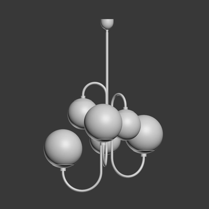 Pelle Chandelier Gooseneck West Elm 3D model_2