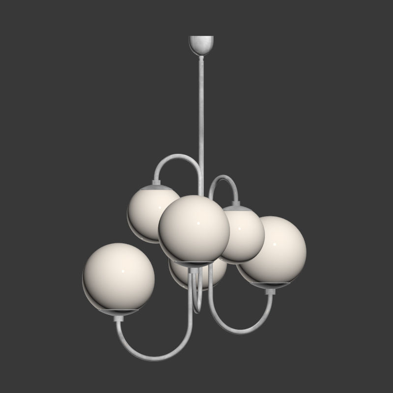 Pelle Chandelier Gooseneck West Elm 3D model_1