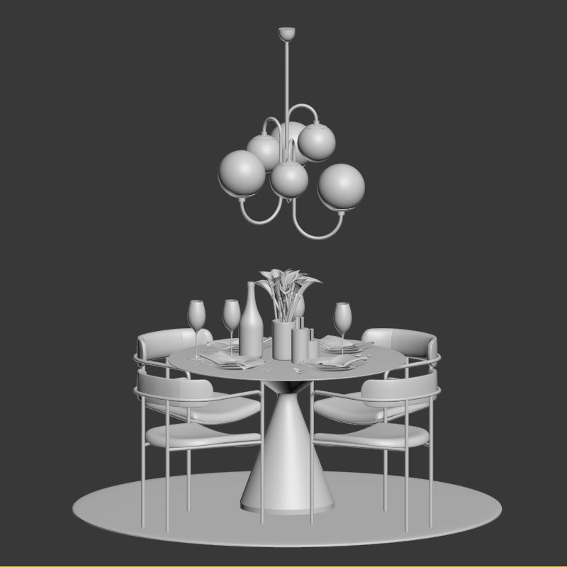 Dinning Set 06 3D model_2